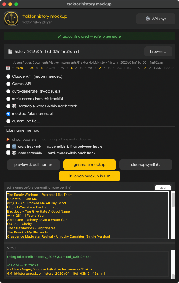 dB traktor history mockup app preview